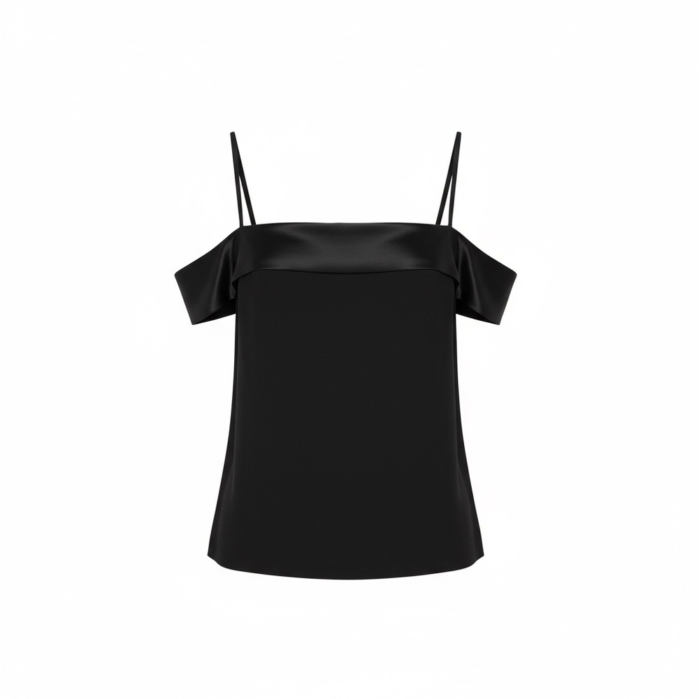 Reformation Cold Shoulder Black Top